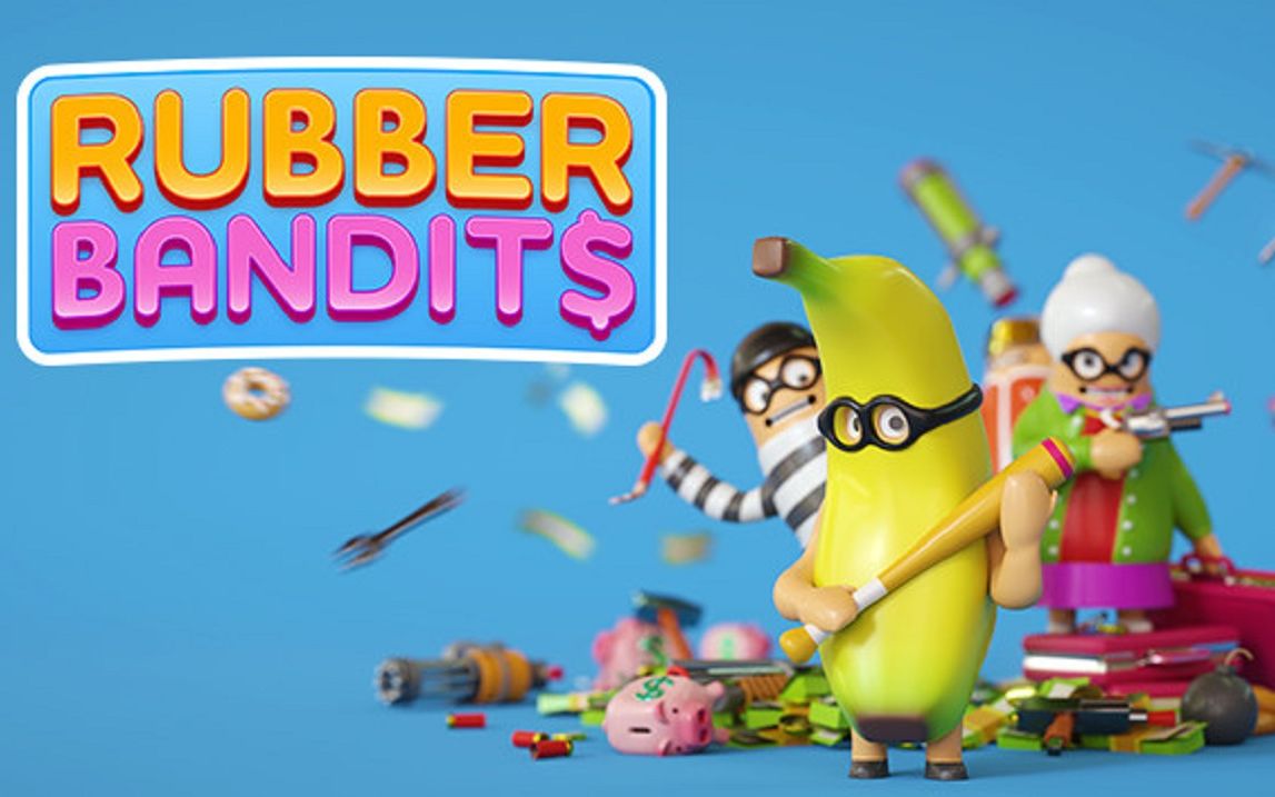 [图]【和女儿玩游戏】抢钱大作战 多人乱斗聚会游戏《橡胶强盗/Rubber Bandits》街机模式关卡流程通关视频