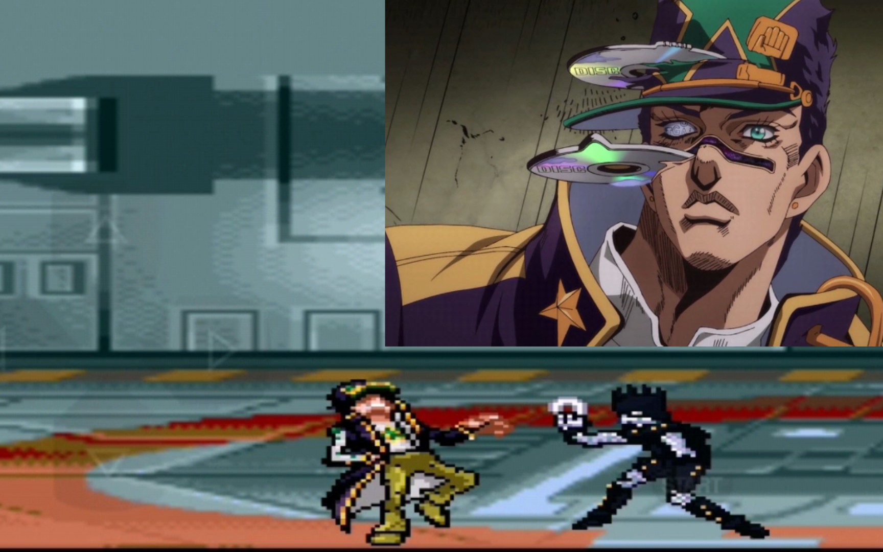 像素还原承太郎被白蛇攻击_哔哩哔哩_bilibili