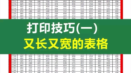 打印技巧(一),把又宽又长的表格,打印到一张A4纸的方法,一共有2种,看看哪种适合你?职场必备,提高工作效率哔哩哔哩bilibili