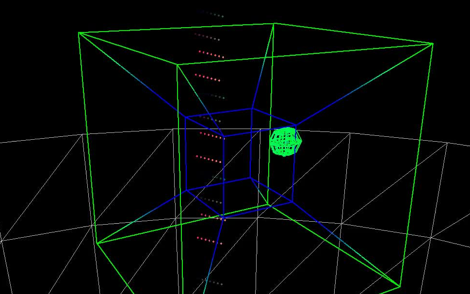 [图]四维超立方体中的超球｜【4次元】超立方体の中でバウンドする超ボール(超球)【投影】