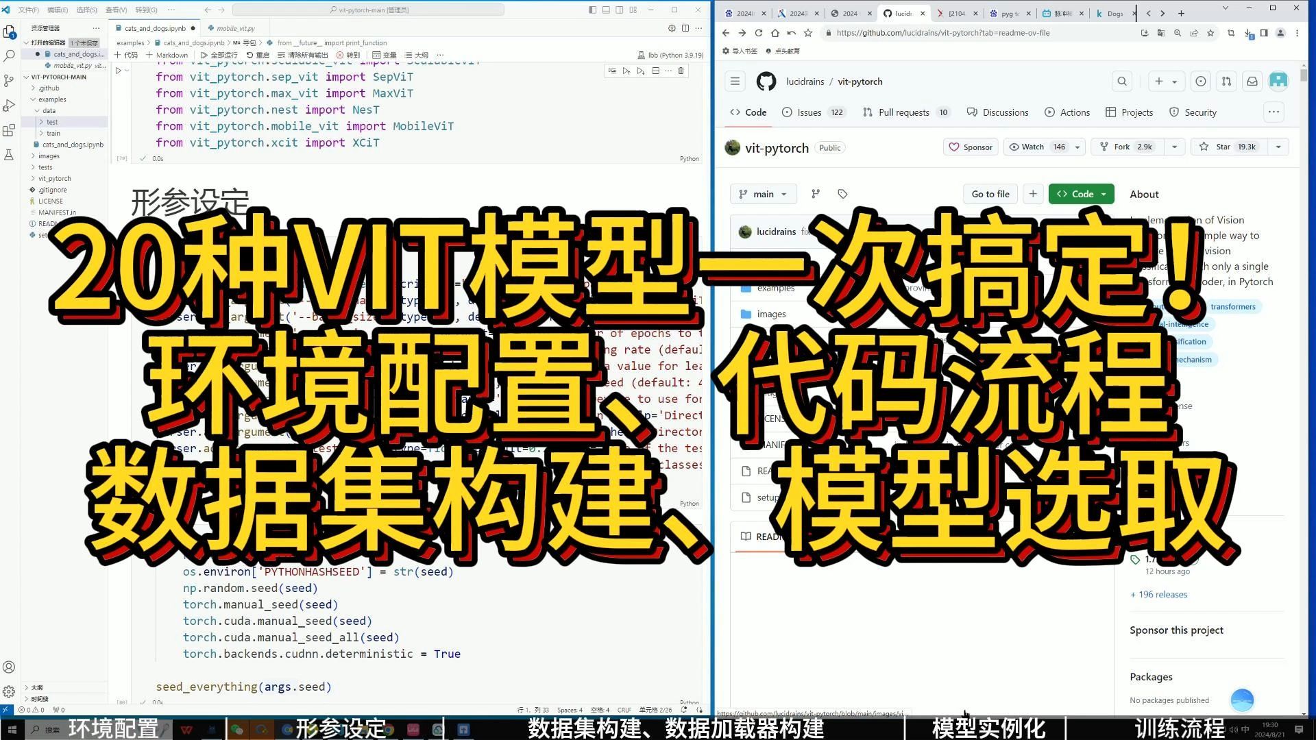 深度学习CV方向ViT全家桶!无脑解决20种ViT模型,对比实验一次搞定!哔哩哔哩bilibili