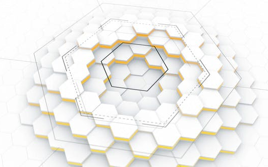 pr模板-高科技蜂巢特效的公司企业品牌商品店铺标志动态logo片头模板