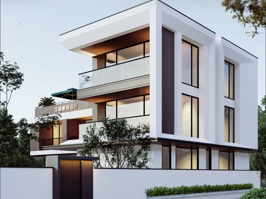 一眼爱上的l型现代风自住民宿两用别墅