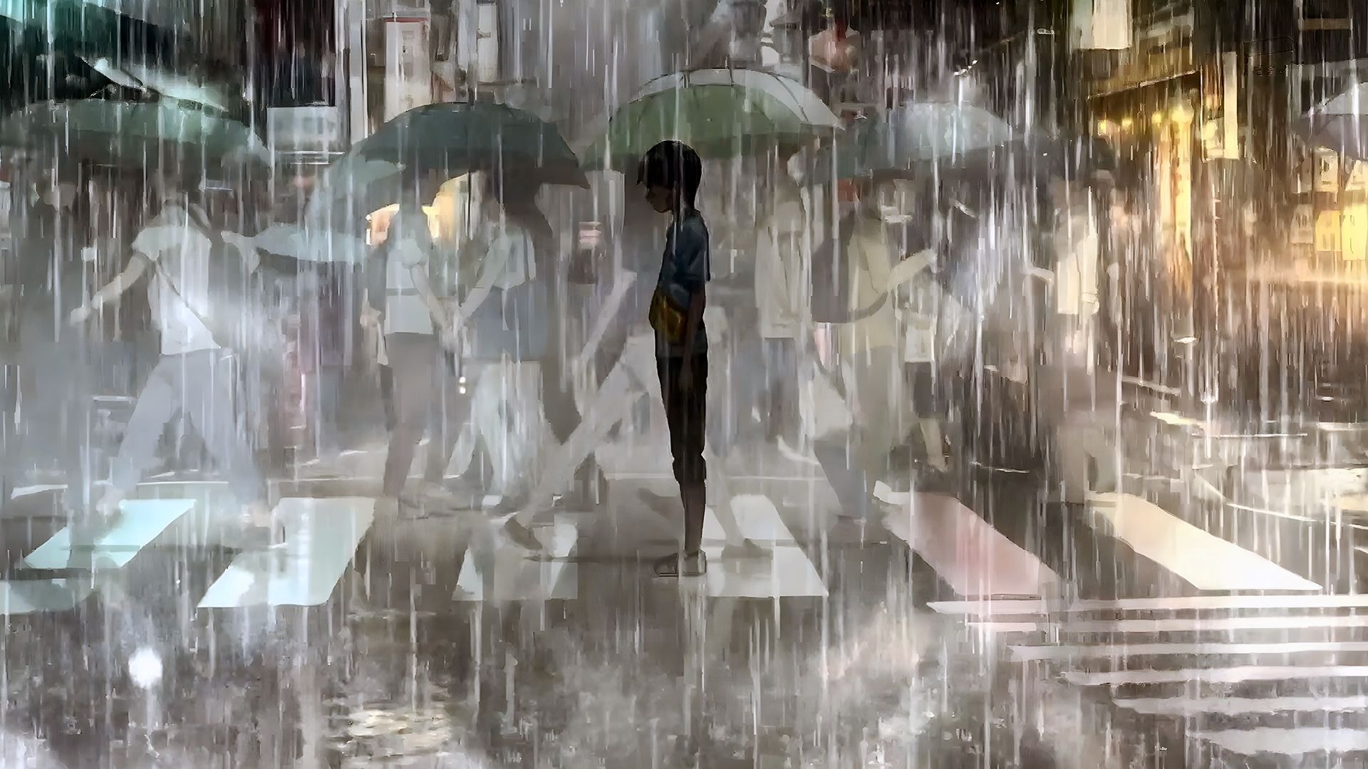 【治愈钢琴曲&天气之子雨天】舒缓轻音乐搭配氛围感漫剪画面