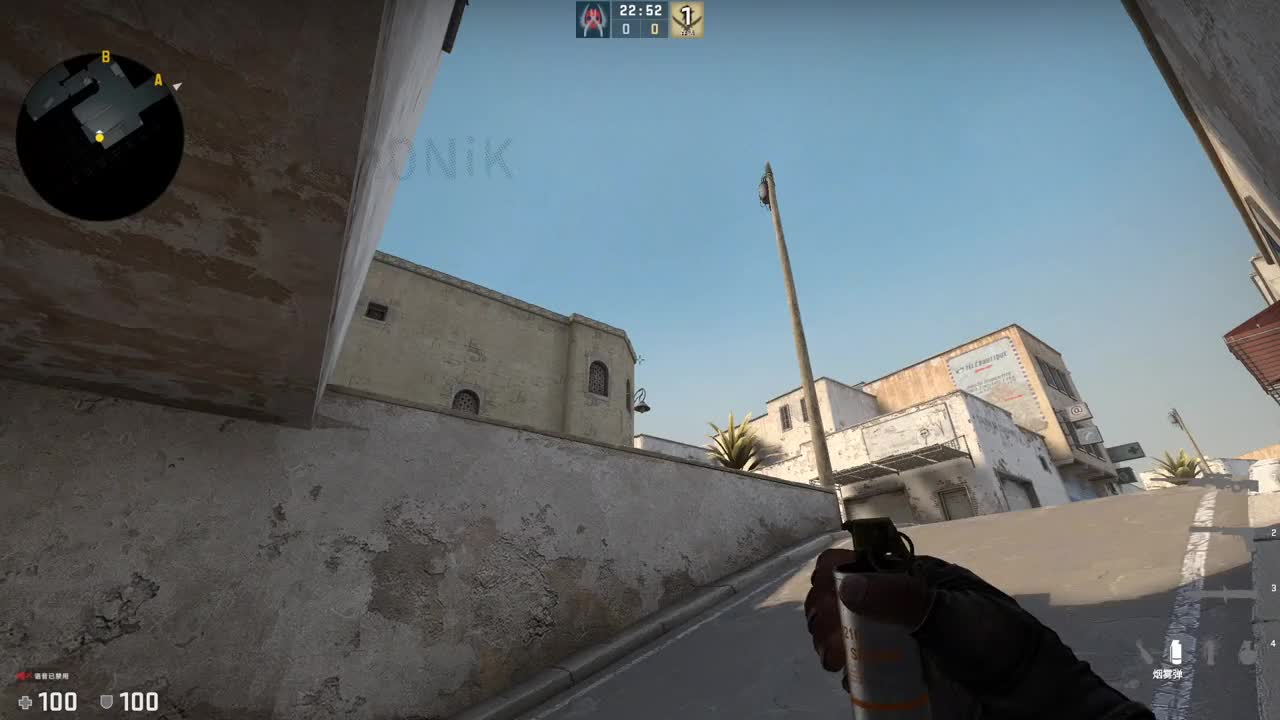 发现了一颗大坑扔警家过点烟#csgo #炙热沙城2非常规道具 #s1m0nik