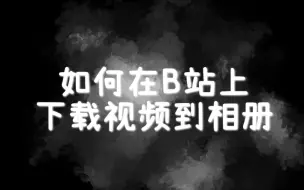 Descargar video: 如何将B站视频下载到相册