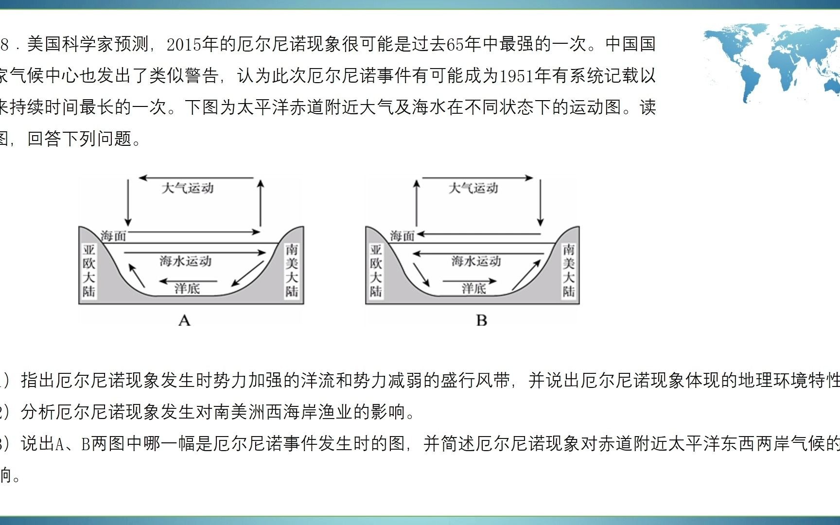 【高中地理视野】厄尔尼诺现象