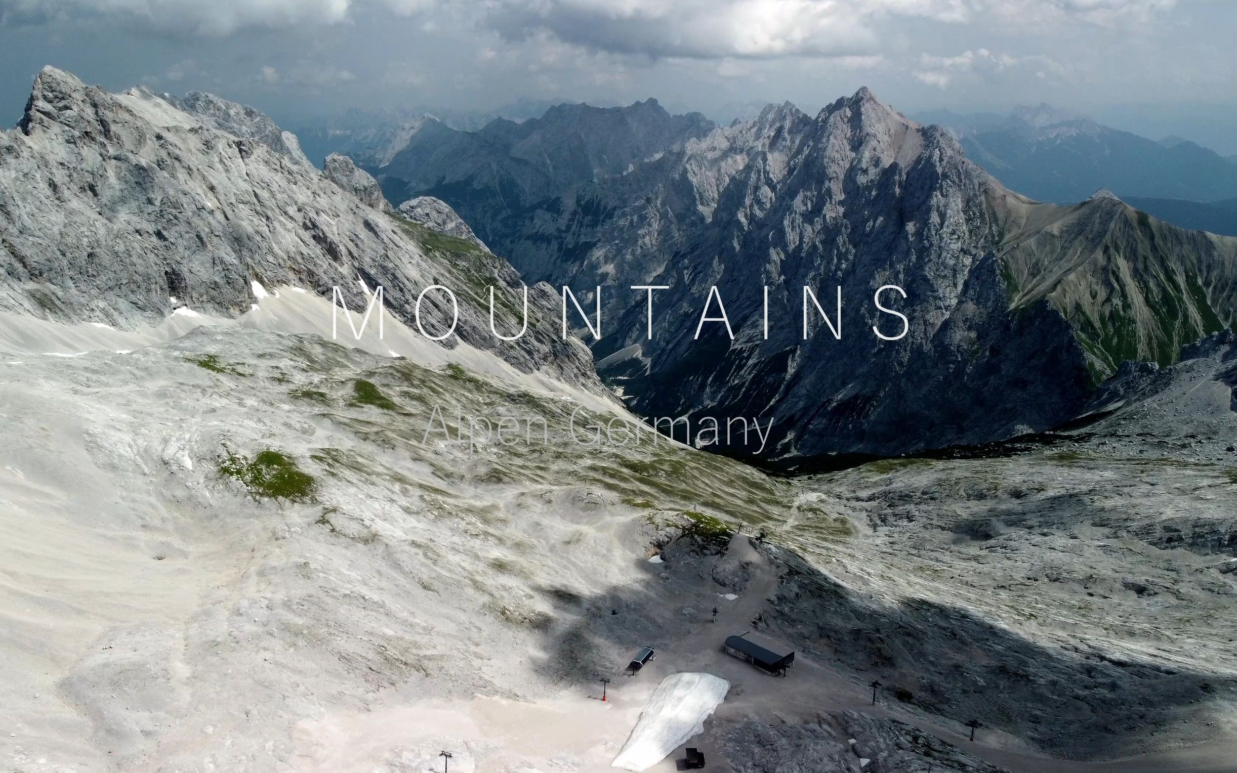 阿尔卑斯山脉德国最高峰mountainsalpengermanycinematicdrone