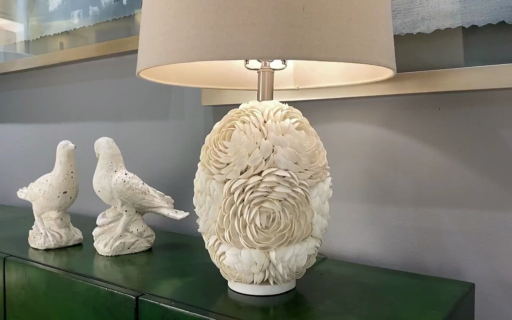 calypso贝壳台灯:手工贝壳镶嵌