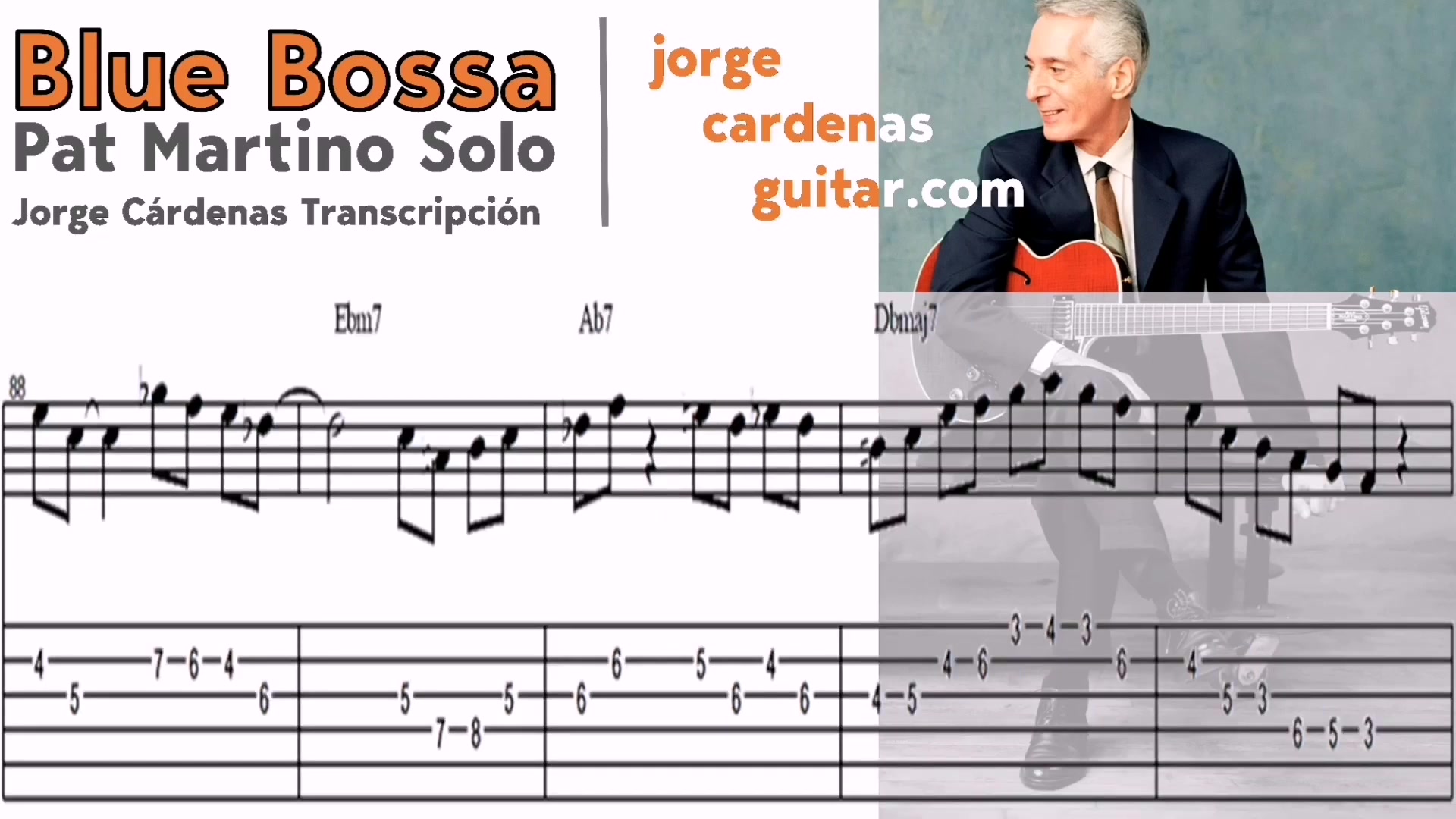 [图]《带谱》Pat Martino Blue Bossa Solo 部分，满屏都是经典乐句