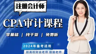 2024年注册会计师/注会/CPA【审计】科目全套课程 | BT教育丽丽老师全集免费听（陆续更新中）