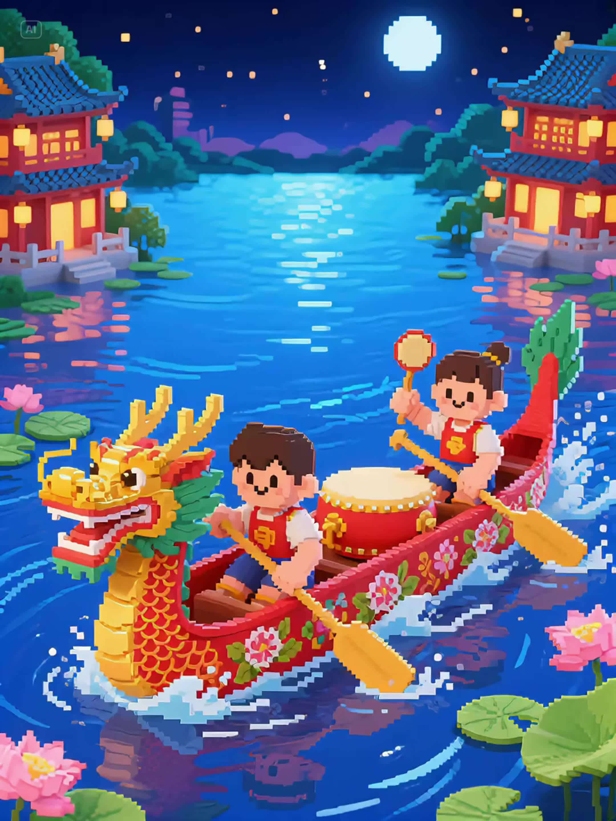 用ai做端午赛龙舟动画