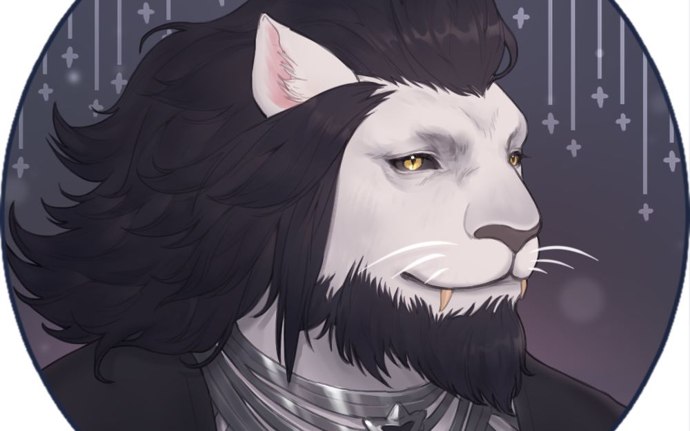 绘画过程ff14教你画大猫硌狮族鲁纳尔