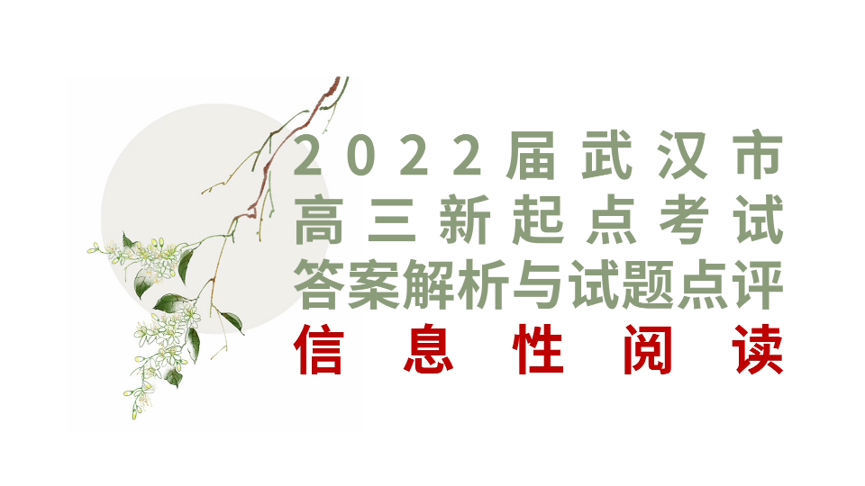 全网独家!信息性阅读/2022届武汉市高三新起点考试答案解析与试题点评哔哩哔哩bilibili