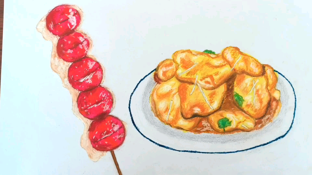 传统美食怎么画简单图片