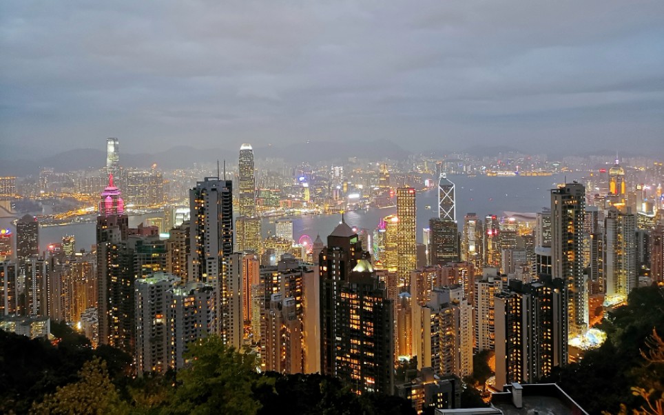 [图]实拍香港太平山顶夜景