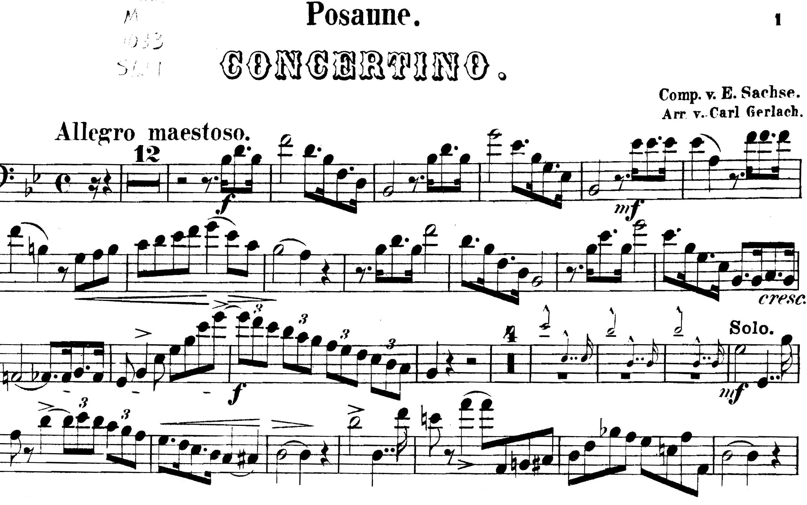 [图]［曲谱同步］［长号］Trombone Concertino 长号小协奏曲 By Ernst Sachse