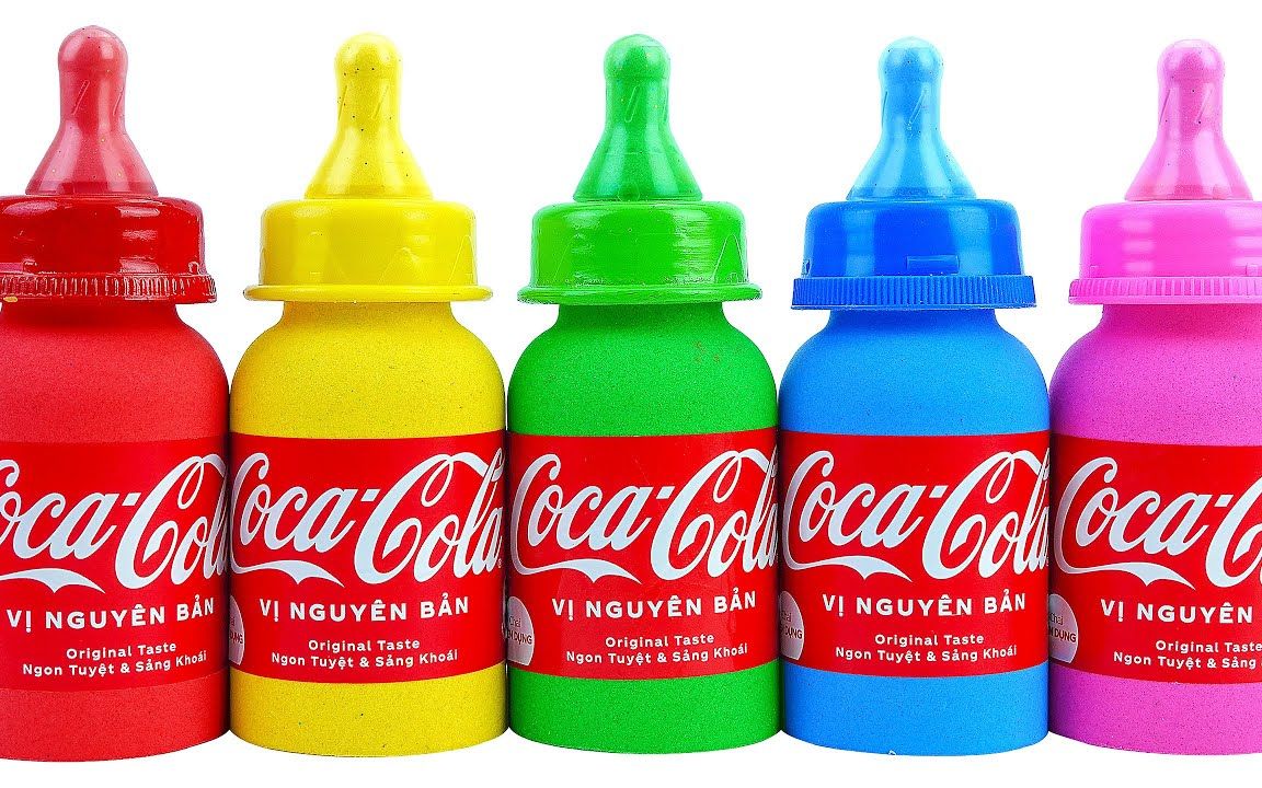 用动态砂切割,制作彩虹可口可乐,有趣又好玩!