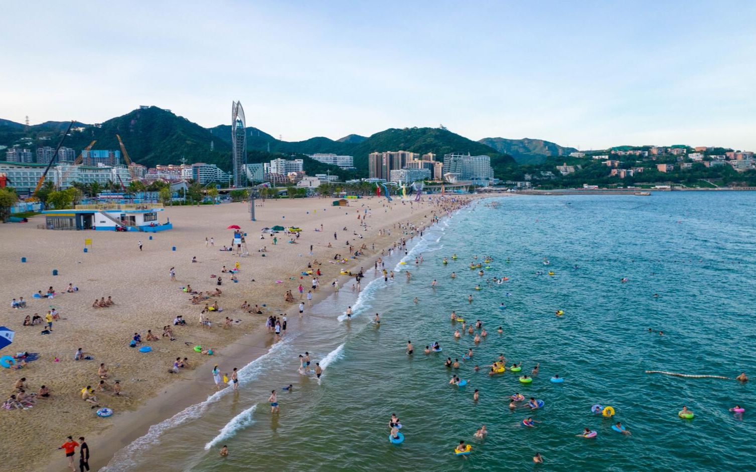 航拍深圳大梅沙