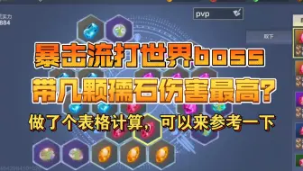 【妄想山海-暴击流】打世界boss带几颗孺石伤害最高？最终结果是暴击越接近3000，也就是50%暴击率收益越高，但超出50%暴击率，收益又会降低