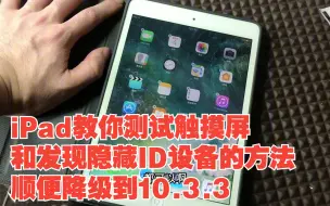 Download Video: iPad教你测试触摸屏，和发现隐藏ID设备的方法，顺便降级到10.3.3