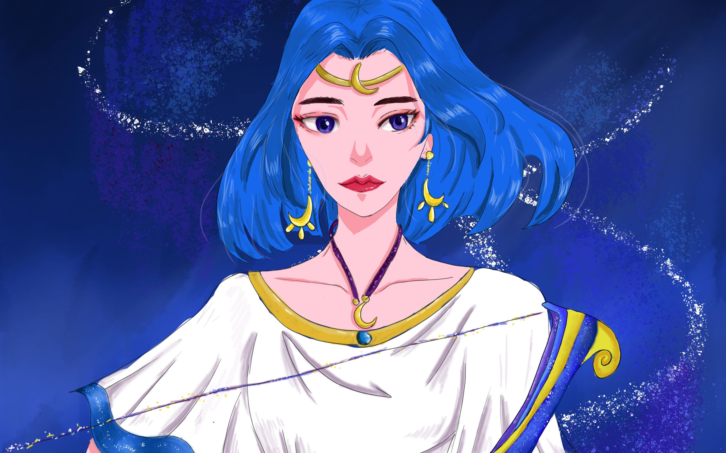 板绘练习月亮女神狄安娜