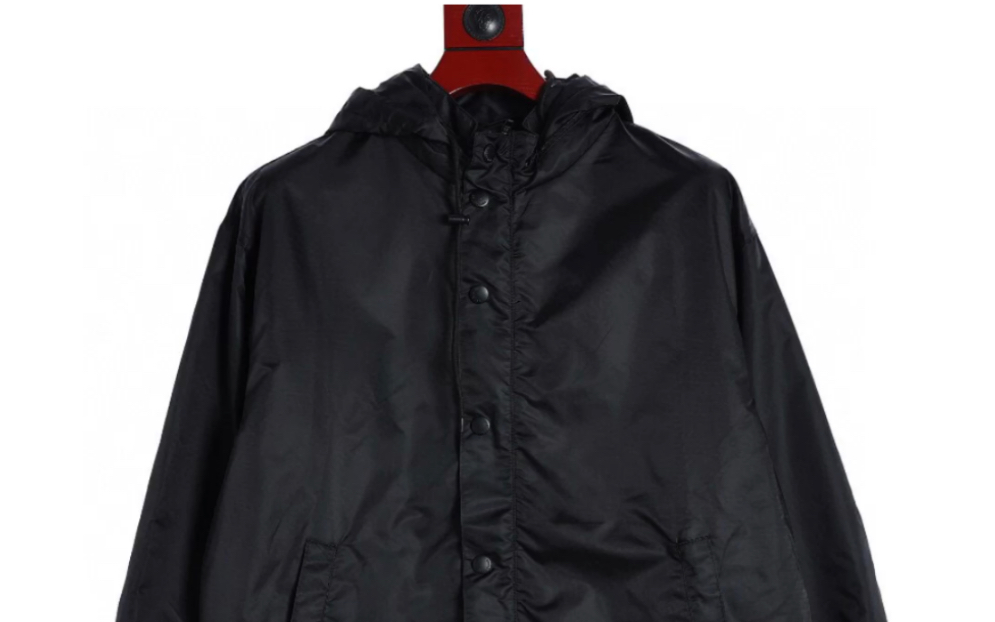 balenciaga巴黎世家23新款平纹印花连帽外套风衣夹克定制定染纯棉混纺