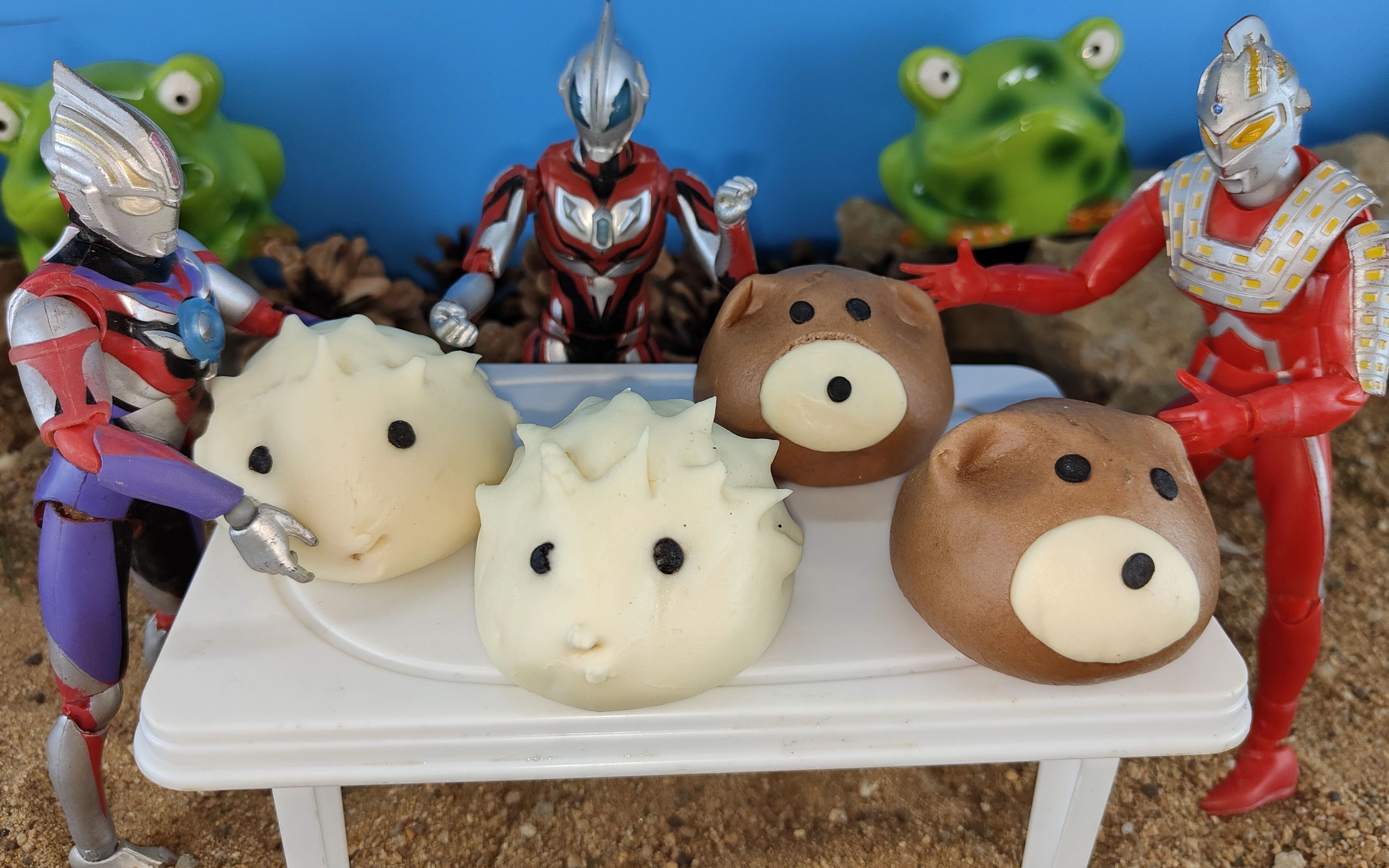 玩具小剧场,赛文奥特曼和欧布奥特曼比赛做馒头,谁是第一名_哔哩哔哩