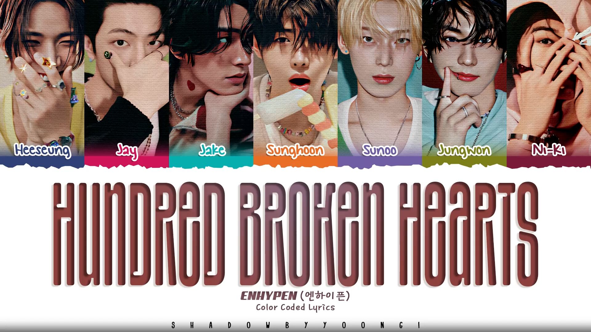 90s复古蒸汽波【中字】enhypen 副主打《hundred broken hearts》歌词