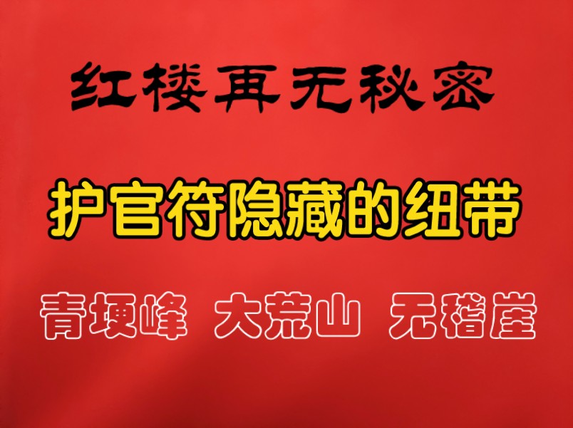 30.贾府系列②金是护官符的核心纽带.青埂峰 大荒山 无稽崖到底是什么地方?~红楼梦索隐哔哩哔哩bilibili