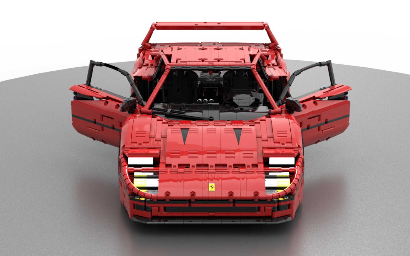 studio搭建moc大神lox作品 1:8科技跑车法拉利f40