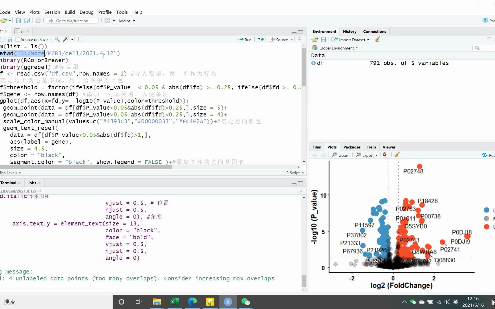 答疑| ggplot 绘制火山图并添加文字标签哔哩哔哩bilibili