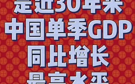 [图]中国一季度GDP上涨18.3%！近30年，中国单季GDP同比增长的最高水平！