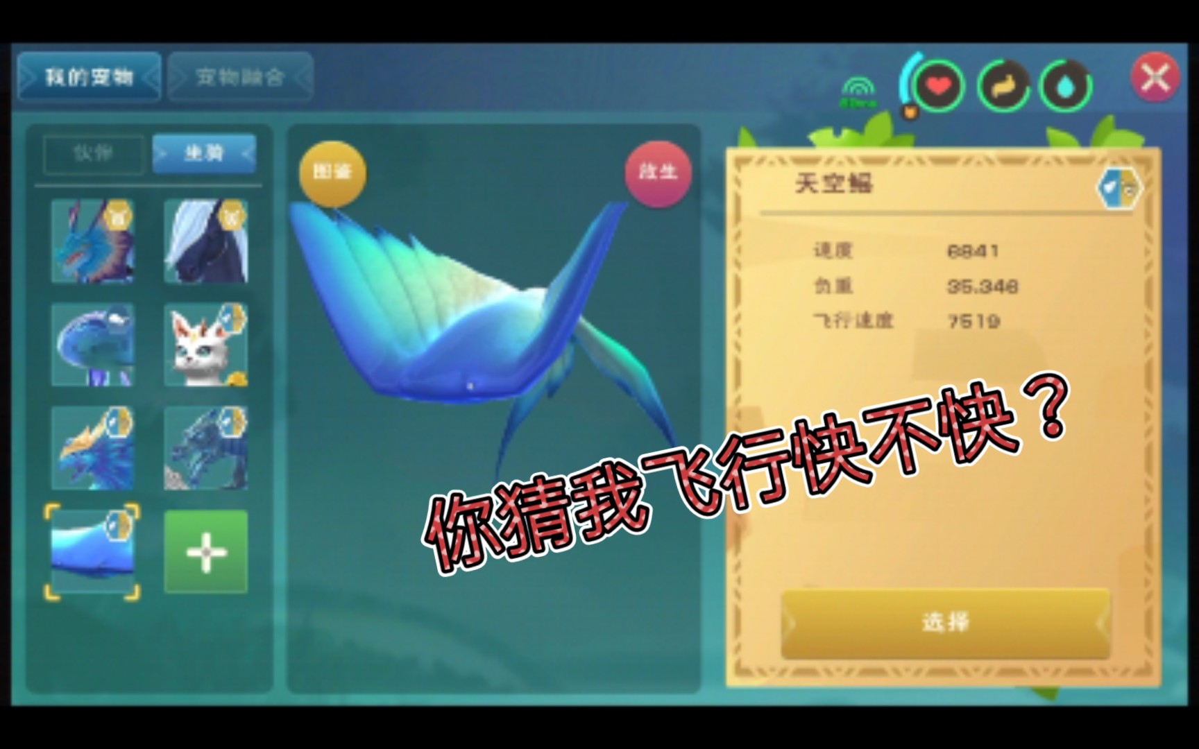 更新后的天空鳐,抓不得啊!