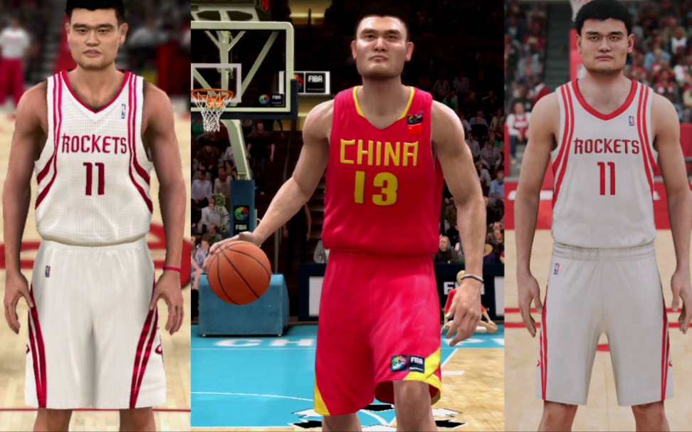 [图]《NBA2K/LIVE》历代姚明投篮及造型，来自东方的巨人！