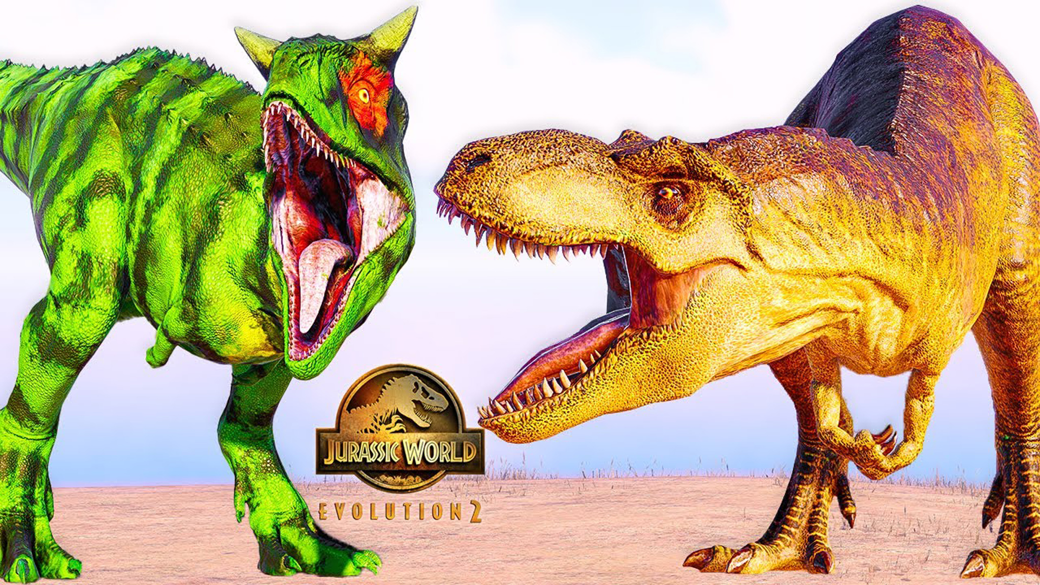 异色食肉牛龙,艾伯塔龙 vs 暴龙 ~ 侏罗纪世界进化 2 代