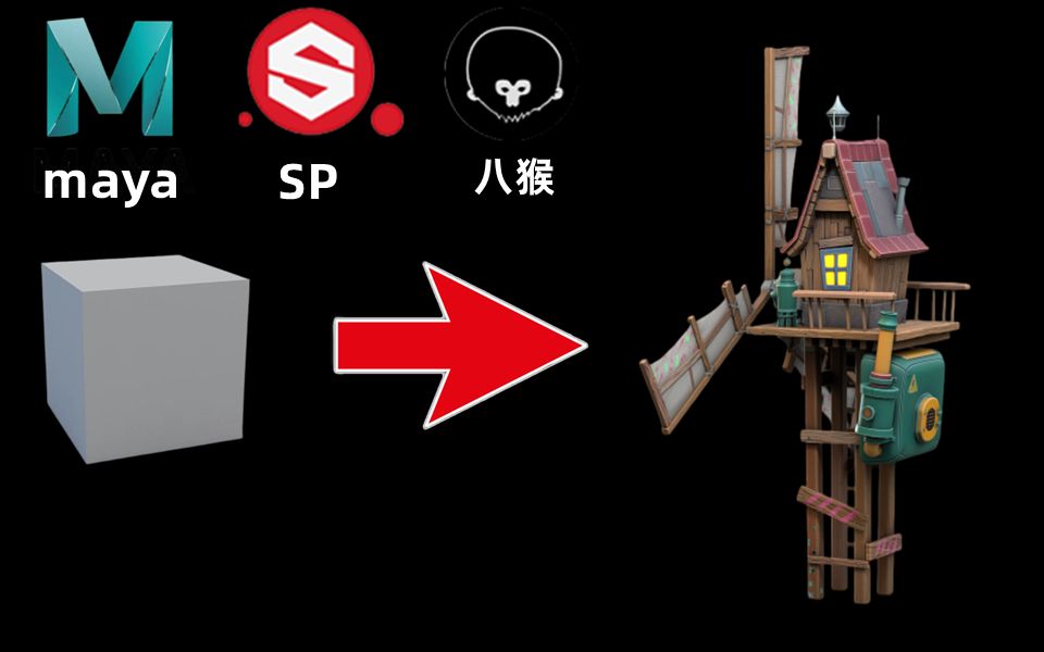 【3D游戏建模】次世代场景房子【maya+Substance Painter】哔哩哔哩bilibili