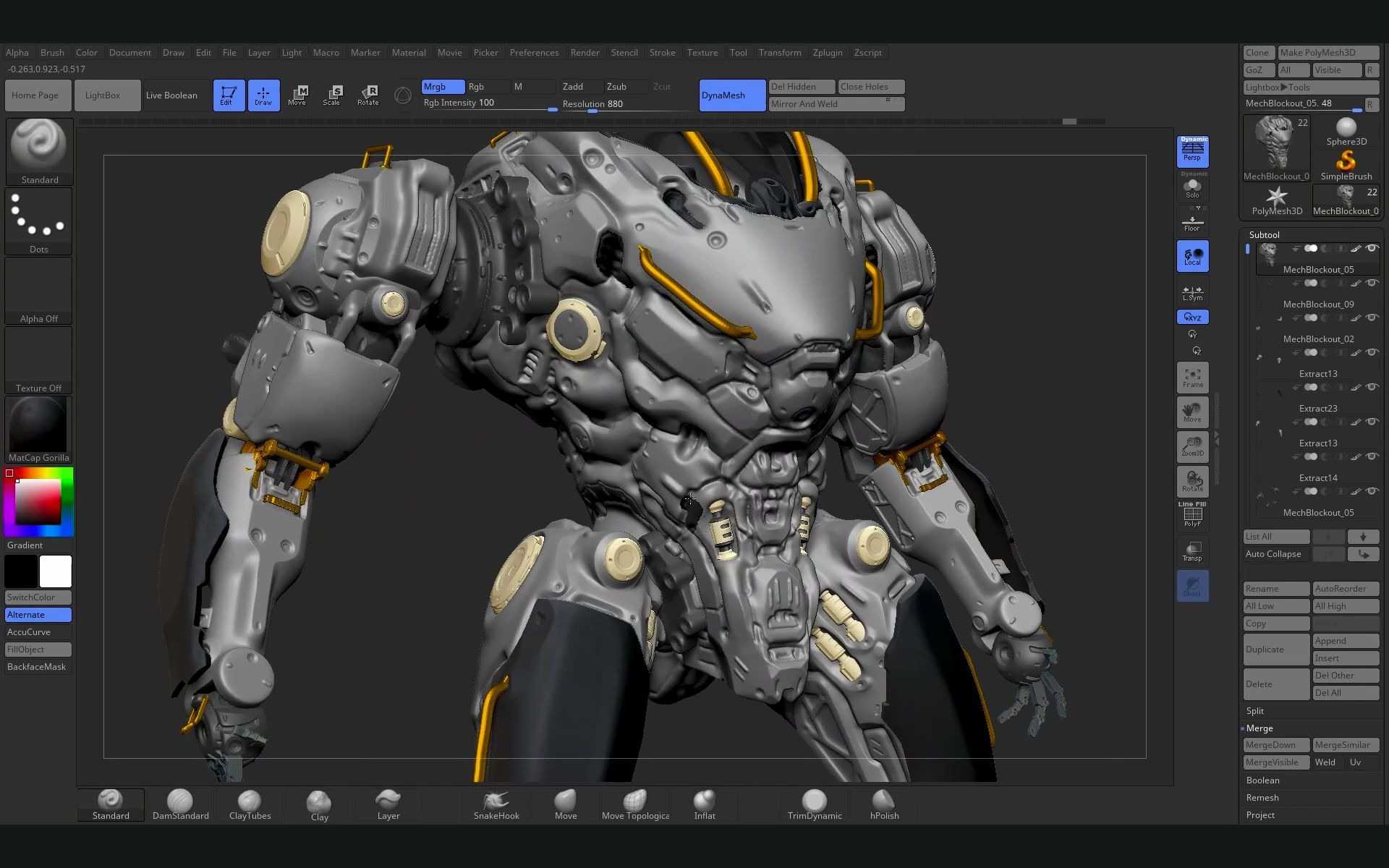 zbrush机甲设计keyshot渲染