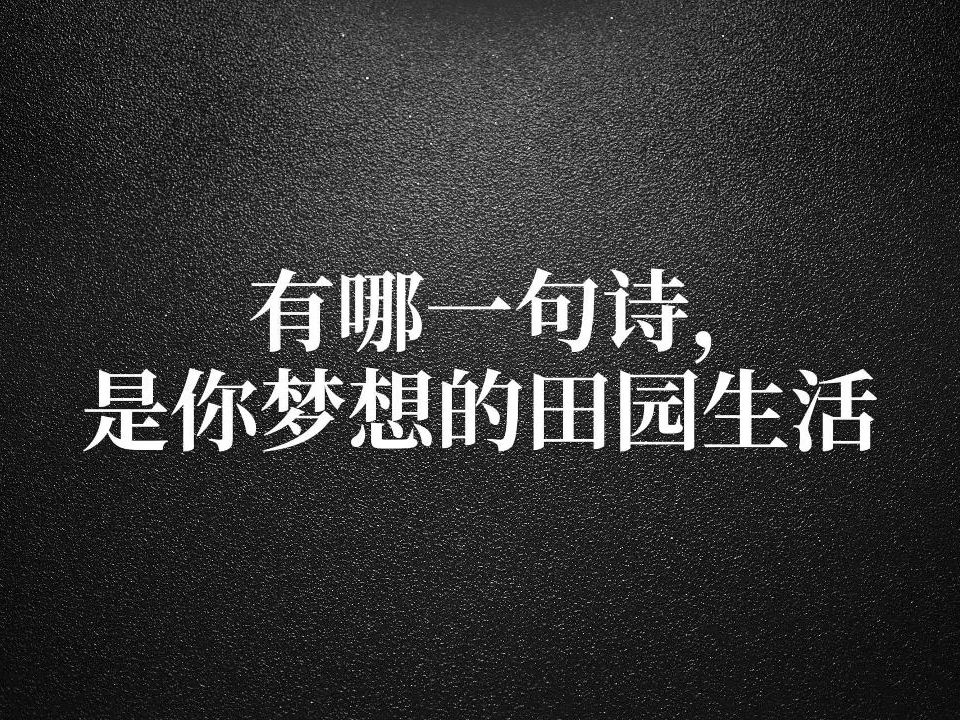 有哪一句诗,是你梦想的田园生活?哔哩哔哩bilibili