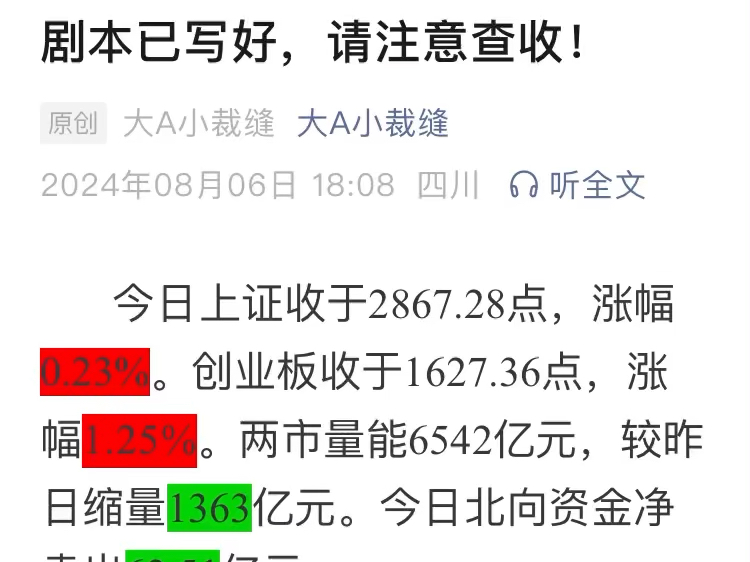 [图]8月6日A股复盘