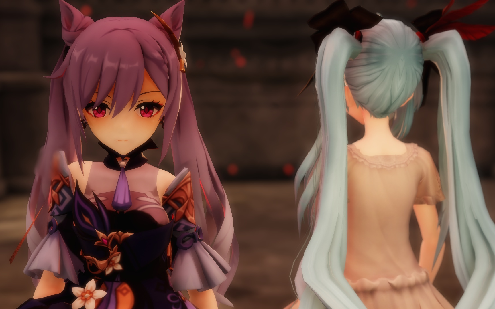 刻晴x初音坎特蕾拉mmd