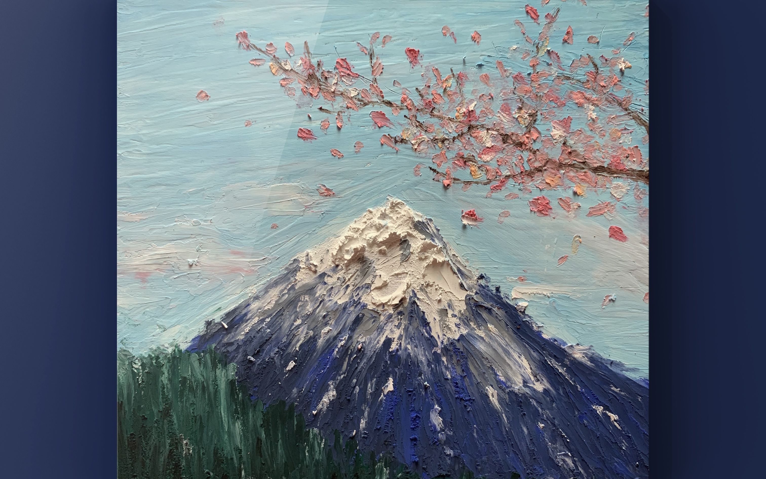 富士山画 水粉画图片