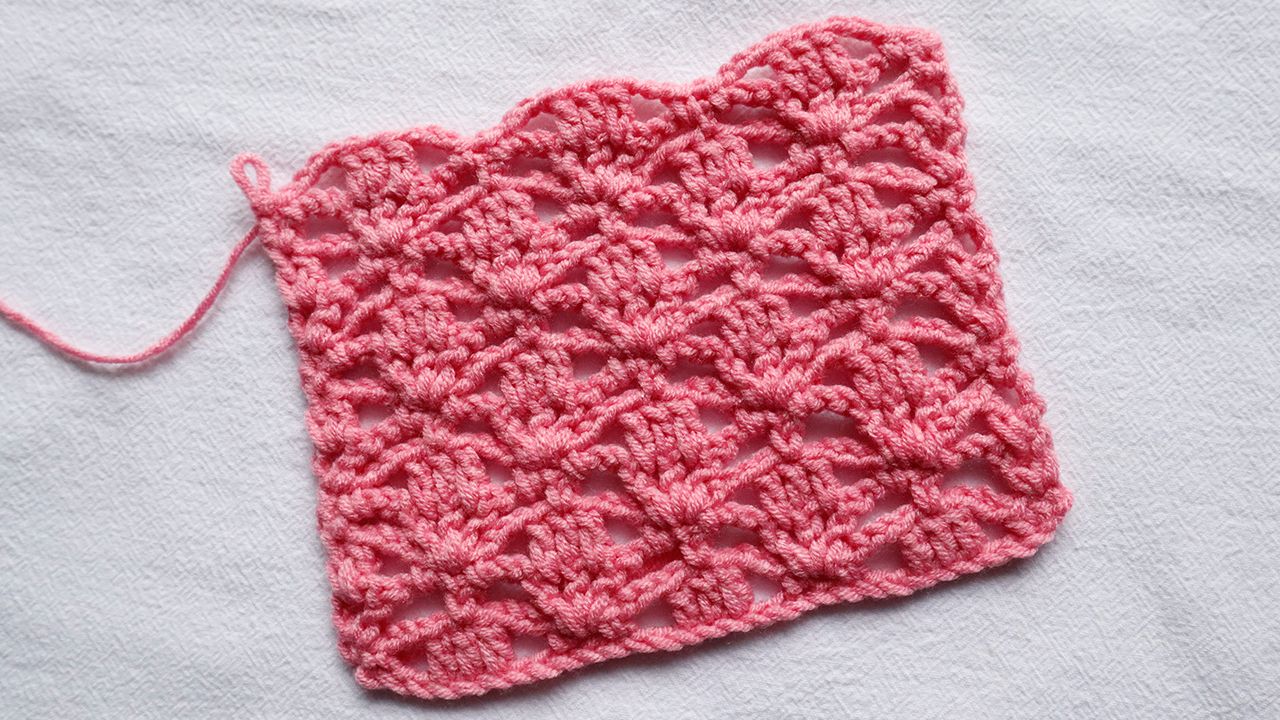 钩针花样编织|花样18|漂亮的水仙花|花朵镂空花样