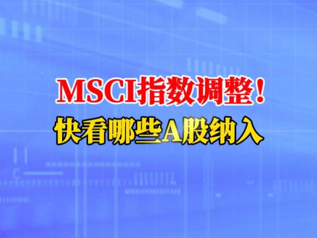 MSCI指数调整!快看哪些A股纳入哔哩哔哩bilibili