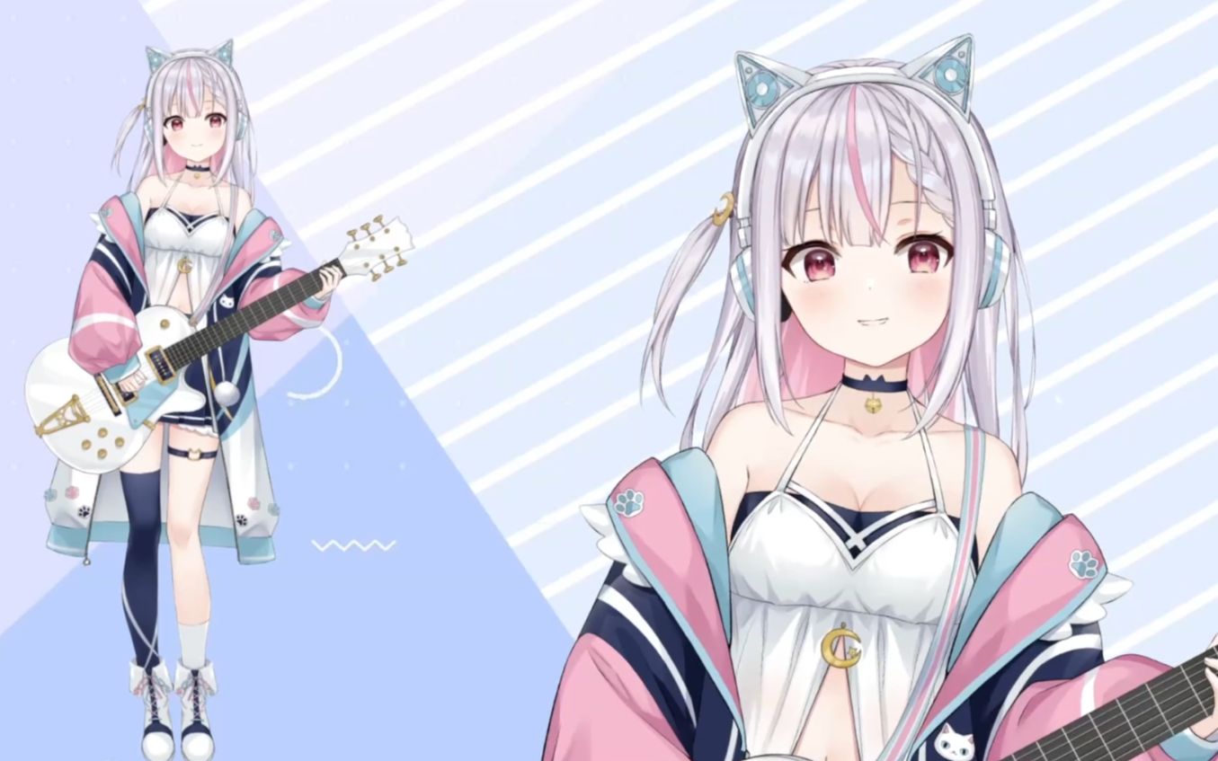 【璃露】猫耳机弹唱live2d模型展示