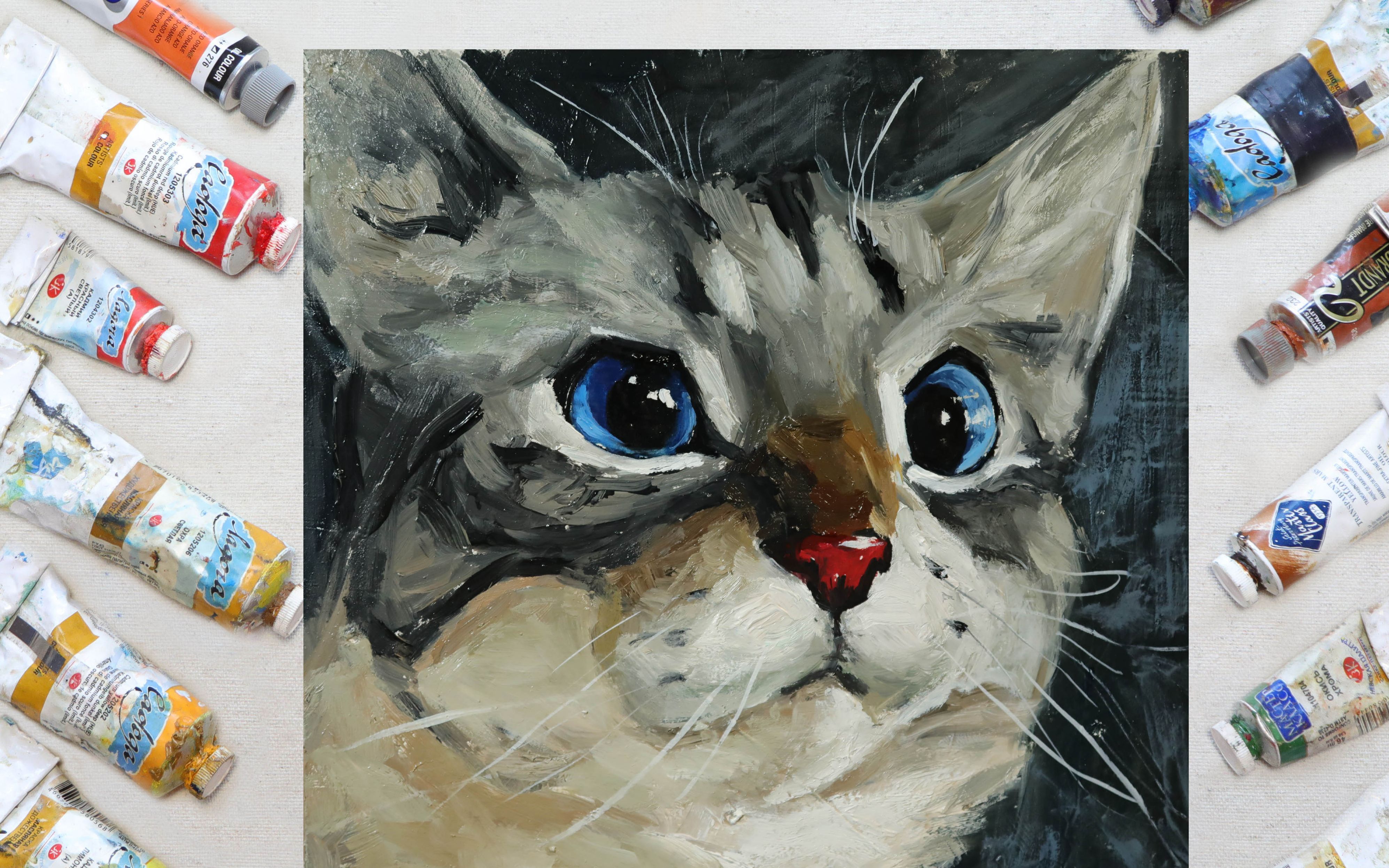 【油画手绘】画一只小萌猫吧
