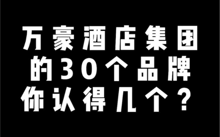 万豪集团旗下的30个酒店品牌哔哩哔哩bilibili