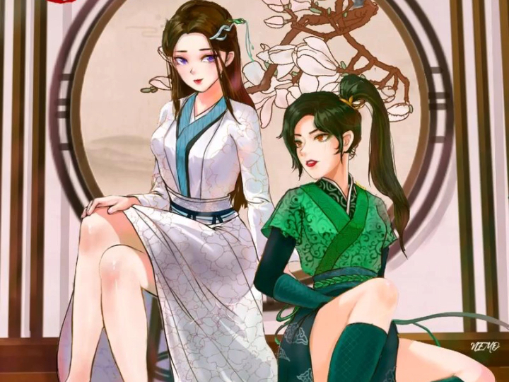 小白小青绘画过程