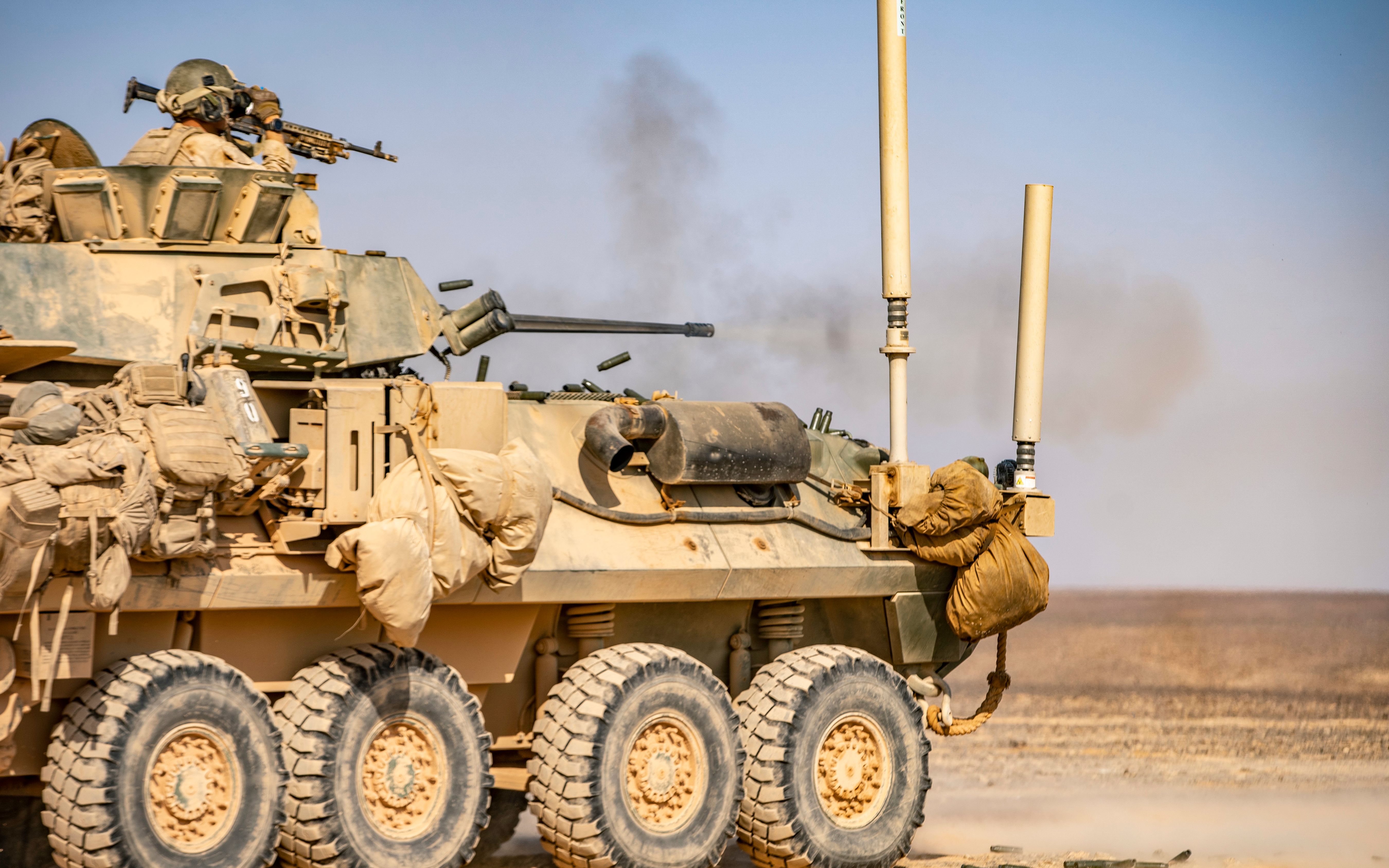 eager lion 19军演 第4步兵师第68装甲团第一营m1a2和m2a3射击训练