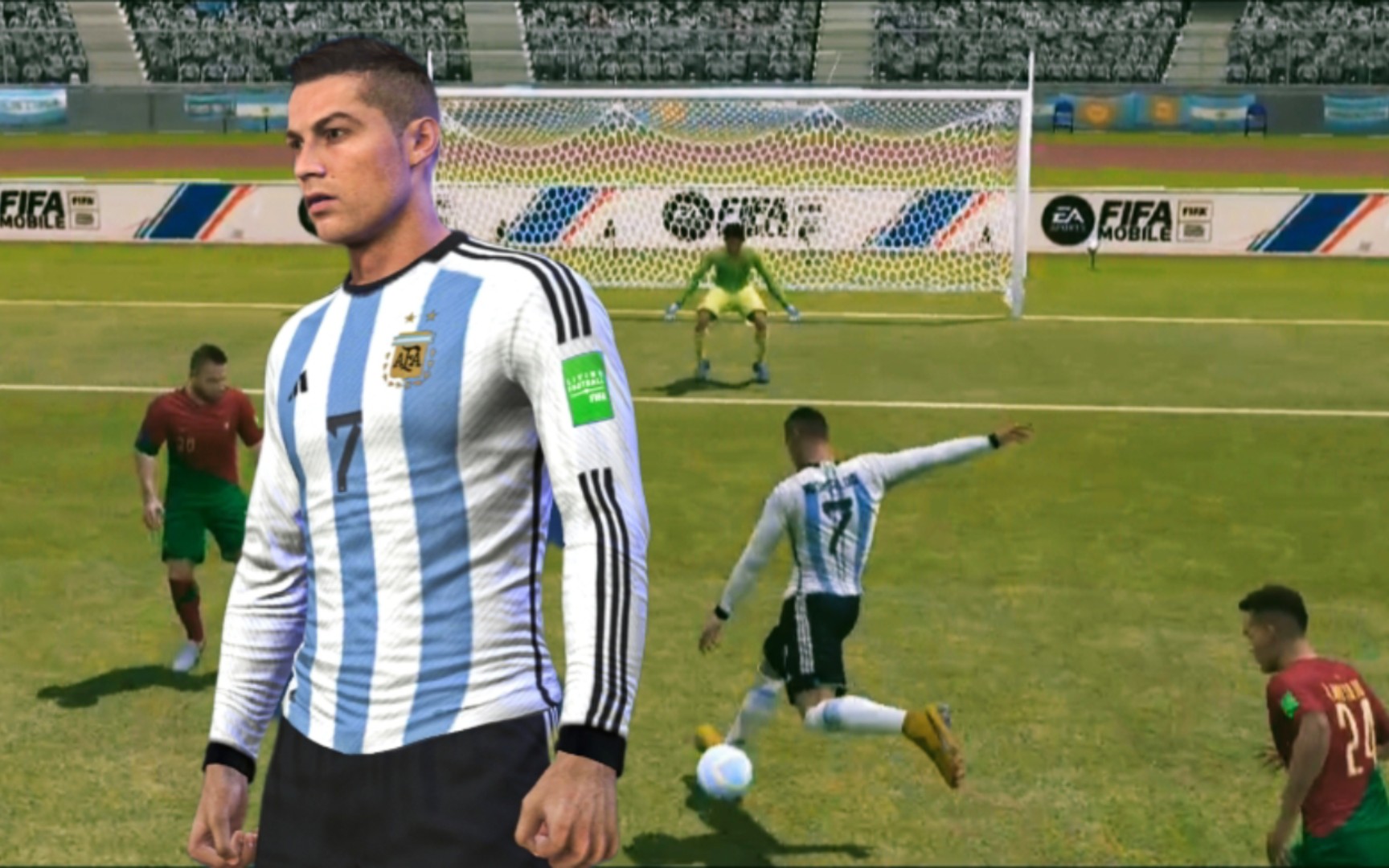 【fifa足球世界】梅开二度!c罗身披阿根廷队服,单挑葡萄牙后防线